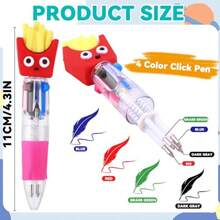 28PCS Fun Pens For Multicolor Ballpoint Pen 4 Colors In One, Mini Cute Stationery Cartoon Animal 0.7mm Retractable Writing Pens For Party Favors School Supplies Students Rewards - Nhiều màu - Xem 2