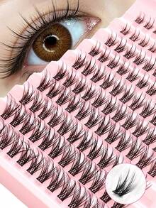 Asiteo 120 Pcs D-Curl New Natural Style False Eyelashes Cluster, Long & Silky, That Is Comfortable And Easy To Wear, And Can Last All Day. Natural Curled Lashes Can Be Paired With Various Styles Of Makeup, A Must-Have For Beginners In Beauty - D - View 1