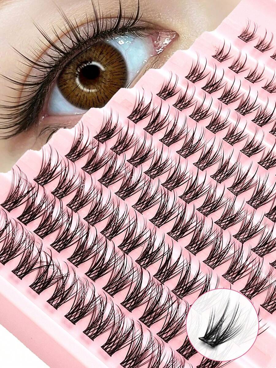 Asiteo 120 Pcs D-Curl New Natural Style False Eyelashes Cluster, Long & Silky, That Is Comfortable And Easy To Wear, And Can Last All Day. Natural Curled Lashes Can Be Paired With Various Styles Of Makeup, A Must-Have For Beginners In Beauty - D - View 1