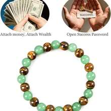 1pc Arpurraina Money Attraction Bracelet With Green Aventurine & Tiger Eye -    Blue Friendship Bracelet Beaded  Jewelry Bracelet Encouragement Fashion Artificial Bracelet  Of   Day Colorblock Beaded Bracelet - Multicolor. - View 9