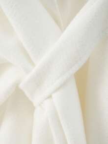 1pc Women's Fashionable Buckle Decor Shawl Cardigan Jacket - White - View 4