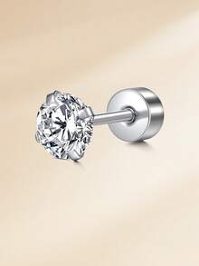 CIZME 20G 不鏽鋼平底耳釘，適合女性與男性，附 3mm、4mm、5mm、6mm、7mm、8mm 立方氧化鋯螺絲背耳釘套組，適合耳部佩戴 - 平底 - 查看 6