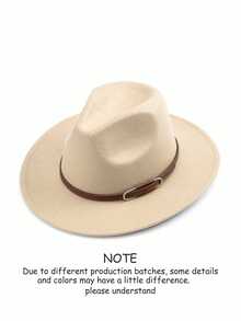 1pc Autumn/Winter Wide Brim Wool Felt Hat, Elegant Elegant Belt Decor Western Cowboy Hat, Personalized Casual Fashion Style Heart-Shaped Crown Hat, European And American Western Unisex Cowboy Hat, Suitable For Party, Gathering, Western Theme Event, Daily Wear - Multicolor 2 - View 17