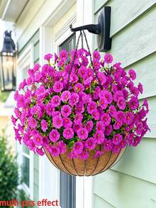 1/6/12pcs - Colorful Vibrant Artificial Plant Flowers Outdoor Spring/Summer Decor, Pink Faux Daisy Eucalyptus Durable, Suitable For Indoor/Outdoor Decoration, Outdoor Home, Porch, Yard, Windowsill, Yard Decor, Wedding And Home Decor, Yard, Window, Yard Decor, Ornaments, Winter Decor, 2026 New Year - Hot Pink - View 6