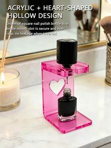 Rose Red Nail Polish Gel Inverted Holder, Acrylic Transparent Inverted Rack - Hot Pink - View 2