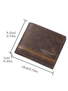 SHABILI New Men's Short Wallet, Fashionable Horizontal Multi-Functional Multi-Card Holder Coin Purse - Bronze - View 4