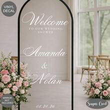 Customized Mirror Sticker Wedding Decoration - Wedding Signage Decor DIY Wedding Sticker - Mirror Sticker "Welcome To The Wedding" - Customized Mirror Letter Sticker Decal - Just Married - Wedding Marriage Decor/Modern Wedding Welcome Sign/Personalized Newlyweds Name And Date/Mirror Sticker-Bridal Shower - Multicolor - View 2