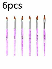 Bộ 6 bút vẽ móng acrylic màu tím, bút khắc pha lê, dụng cụ vẽ móng nghệ thuật, bút vẽ móng gel 3D/bút vẽ móng acrylic/bút thiết kế móng gel UV, phù hợp cho người mới bắt đầu vẽ móng, tiệm nail và tự làm tại nhà (Bộ 6 chiếc/Có thể mua lẻ). - Nhiều màu - Xem 9