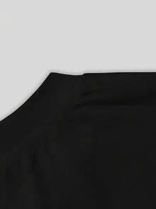 Camiseta de manga corta estampada para mujer - Negro - Ver 3