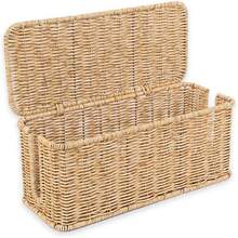 Cable Management Box, Handcrafted Wicker Cable Organizer With 2 Open Slot Compartments, Power Cord Concealment, Router And USB Hub, Data Cable Organizer 13" X 5.1" X 5.1", Natural. - Multicolor - View 9