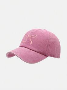 1pc Girls' Bow Embroidered Baseball Cap, Adjustable Sun-Shading Casual Hat, Cute & Playful Style Children's Baseball Cap Suitable For Outdoor & Daily Wear, Spring/Summer - 1 PC Bow - View 8