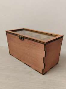 Bamboo Tea Storage Box With Magnetic Lid - Transparent Acrylic Window For Easy Viewing - Durable Tea Container With 8 Adjustable Compartments - Stackable, Suitable For Tea Bags, Multi-Purpose Storage Box - Bamboo Wood Color - View 6