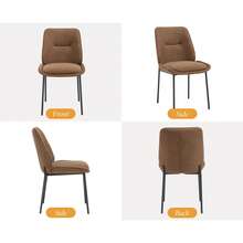 Chairus Modern Dining Chairs Set Of 2 Upholstered Kitchen Chairs In Chenille With Metal Legs For Dining Room/Kitchen/Bedroom - Brown - View 8