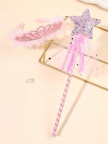 2 Stücke Geburtstagskrone Haarband für Mädchen, Tüll Haarreif Zauberstab Geburtstag Fotorequisite Accessoires, Prinzessin Haar Dekoration süßer Haarreif, geeignet für Dekoration von Geburtstagsfeiern und Hochzeiten, Teenager Haarschmuck - Verschiedenfarbig - Übersicht 8