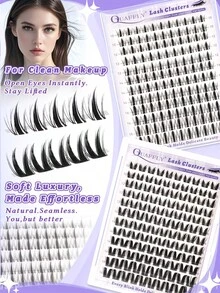 Bộ 252 sợi mi giả C-Curl QUAFFLY làm từ lông thỏ và mi giả kiểu hoạt hình, độ dày 10-18mm, mỏng tự nhiên, phù hợp cho sử dụng hàng ngày và người mới bắt đầu. - Xem 3