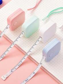 1pc Mini Retractable Tape Measure, Suitable For Body Measurement, Sewing, Handicrafts, Color: Blue, Compact And Portable - Multicolor - View 1