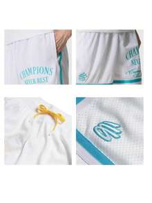 Under Armour Men's Basic Sports Shorts Mesh Breathable Fitness Basketball Casual Shorts 6012938-100 - White - View 8