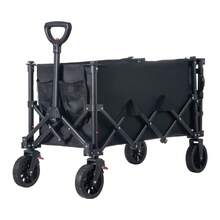Carrito de mano resistente y carrito de campo plegable con ruedas giratorias de 360°, capacidad de 175 kg, adecuado para exteriores, jardín, camping, picnic, playa, pesca, duradero y resistente carrito de jardín carretilla de mano - A - Ver 9