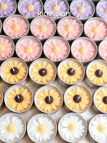 Canned Candles, Daisy Shaped Aromatherapy Candles, Home Decor Items, Small Boxes Suitable For Carrying Around, Gifts For People - Multicolor - View 5