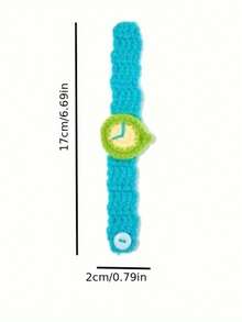 1pc Handmade Knitted Yarn Small Watch, Creative Gift For Couples, Bracelet, Wristband, Jewelry - Multicolor - View 6