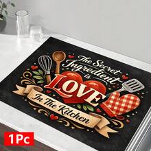 1pc Kitchen Pattern Printed Absorbent Dish Drying Mat, Espresso Machine Countertop Absorbent Mat, Sink Drain Mat, Soft Faucet Absorbent Mat, Sink Cup Mat, Kitchen & Bathroom Accessories - Multicolor - View 15