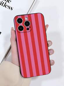 1个哑光质感黑色打孔防摔TPU彩色条纹图案手机壳，兼容 15/15Pro/15Plus/15ProMax/16/16Pro/16Plus/16ProMax、Galaxy S23 Ultra/A14/A24、安卓手机（如Note 12 Pro） - 彩色 - 查看 4
