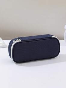 1pc Back To School Minimalist Solid Color Large Capacity Student Stationery Pencil Case, Multi-Layer Classified Storage Pencil Pouch, Campus Large Capacity Desktop Stationery Accessories Storage Bag, Multi-Functional Dormitory Cosmetic Storage Bag, Can Be Used To Store Pens, Rulers, Erasers And A Series Of Storage Pencil Boxes,Back To School - Multicolor - View 15