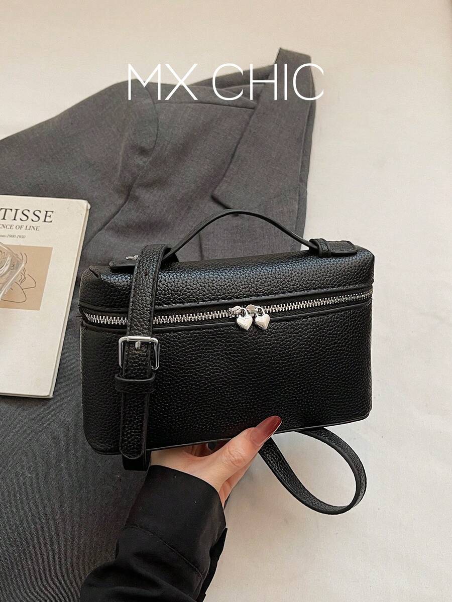 Túi hộp cầm tay tối giản mới, túi đeo vai và túi đeo chéo - màu đen - Xem 1
