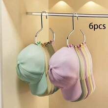 5pcs Hat Hanger Hooks, Non-Slip Organizer Hooks, Creative Round Stainless Steel Hooks For Closet, Suitable For Hats, Belts, Scarves, Lingerie - Multicolor - View 17
