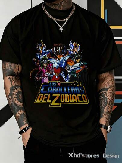 Men's Saint Seiya T-Shirt. Comfortable And Versatile Short-Sleeved Casual Outdoor Short-Sleeved Shirt.