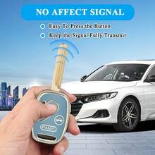 MILD EAST For  Key Fob Cover With Keychain, Car Key Case Shell Protector For  Accord 2003-2012 | Civic 2006-2013 | Pilot 2005-2015 CRV CRZ Fit Odyssey 4 Buttons Smart Remote Control, Blue - ColorD - 查看 3