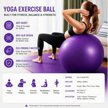 25cm Premium Anti-Burst Yoga Ball - Enhance Gymnastics, Postpartum Recovery And Fitness Training Core Strength, Flexibility And Balance - Thick, Durable, Anti-Burst Design For Workout Experience - Multicolor - View 1