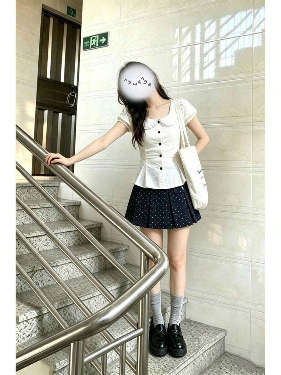 Women Sports Skirts & Skorts - White Short-sleeved Top and Skirt Two-piece Set [High Quality] - View 1