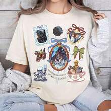 Women's Cotton T-Shirts R Coquette B1Ow Aesthetic R2D2 ATAT Ewok World Kawa Galaxy Gift 220g Men's 100% Cotton Minimalist Design Tagless T-Shirt. Suitable For All People, Whether Women Or Men. Durable, High-Quality Fabric Suitable For All Sewing Needs, Soft To The Touch Yet Durable. Breathable Tops. Women's Autumn Sets, Women's Vacation Sets, Women's Halloween Costume, Women's Basic Blouses - 白色 - 查看 7