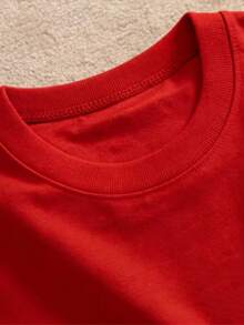 Women's T-Shirt With Gold And Red Heroic Shield Design - Red - View 3