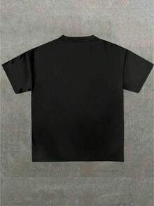 Flyrich - Money - Centric Street - Wear Tee, Casual Print, Comfortable And Versatile, Letter Pattern Pure Cotton Printed T-Shirt - Black - View 3