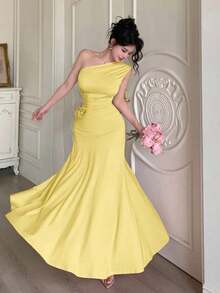 Women Midi Dresses - Yellow - View 8