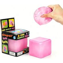 Premium Big Block Cube ,Ice Cube Squishies Toys,Durable, Slow-Rebound Fingertip Exquisite Spherical Ice Cube With BoxGift-Ready (Blue) - Pink - View 10