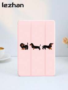 Ốp lưng bảo vệ máy tính bảng hình chú chó con dễ thương, tương thích với iPad 10,2 inch, iPad Pro 11 2021/2020/thế hệ thứ 10, iPad Mini 4/5/6, Galaxy Tab A8 10,5 inch 2022, MatePad 10,4/Tab, có khe cắm bút chì, chống rơi, ốp lưng có chân đế máy tính bảng - Nhiều màu - Xem 3