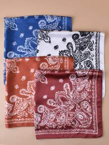 1pc Paisley Pattern Bohemian Polyester 70CM Square Scarf, Versatile Fashion Accessory For Hair, Bag, And Belt, Suitable For All Seasons - Multicolor - View 10