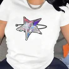 Printed T-Shirt For Men And Women - White - View 1