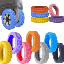 8pcs Multi-Color Off-Road Tire Tread Silicone Wheel Protectors, Thick Wear-Resistant Anti-Slip Quiet Design, Luggage Suitcase Caster Covers, Office Chair Caster Protective Accessories, Suitable For Travel And Home Use - Multicolor - View 3