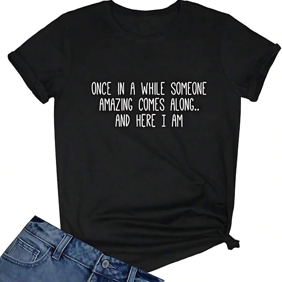 Women's T-Shirt With Fun Graphics, Cute Clothes For Teens, Black - Black - View 1