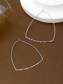 2pcs/Set Subtle Geometric Triangle Earrings, Fashionable Jewelry Accessories, Great Gift For Women - Silver - View 5