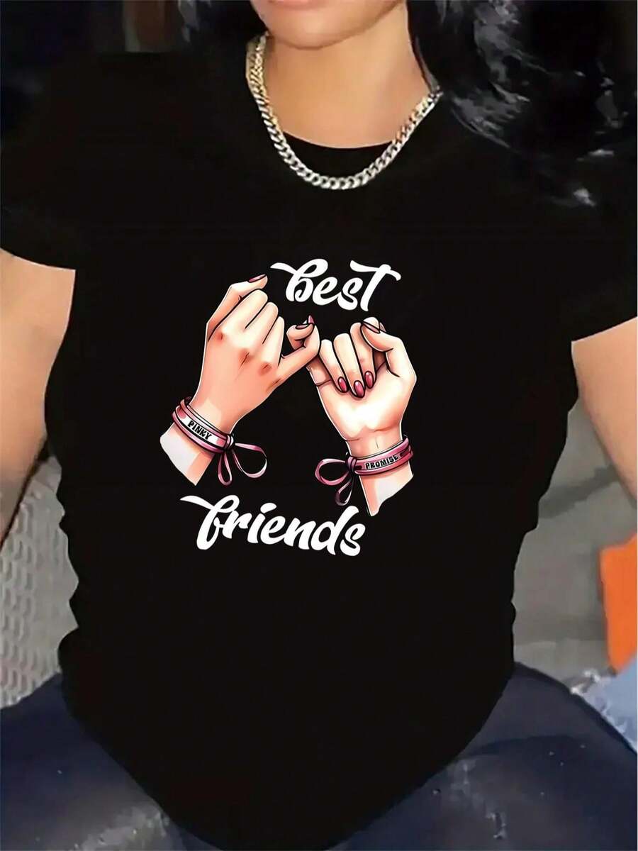 Women's Oversized Extra Large T-Shirt, A Fabric Tee Designed For Close Friends, Perfect For Wearing At Home Or In The Living Room. The Durable And Comfortable Material, With A Stylish Design, Makes It A Perfect Gift For Moments Of Friendship. Lightweight And Breathable, It's An Ideal Garment For Women To Wear Out And About. - 黑色 - 查看 1