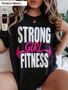 Unisex Printed T-Shirt With A Relaxed Fit, Modern Minimalist Style Featuring A Dumbbell Design For Fitness Enthusiasts. Ideal For Summer Vacations, Halloween, And Mexican Independence Day. - 黑色 - 查看 1