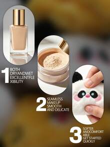 Bộ 3/6/9 bông phấn phủ hình động vật bằng nhung, hình thỏ, hổ, gấu trúc dễ thương, bông trang điểm mềm mại, dùng được cả khô và ướt, bông phấn tái sử dụng giúp cố định lớp trang điểm hoàn hảo cho phấn phủ, kem nền, phấn má hồng. - Nhiều màu - Xem 6