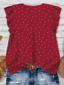 Blusa casual con estampado de hojas para mujer, azul marino, adecuada para el verano - Multicolor 6 - Ver 2