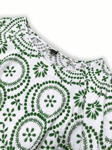 Camisa de Body completo con estampado botánico minimalista de talla grande, blusa de moda elegante para mujer, parte superior de primavera/otoño - Multicolor - Ver 6