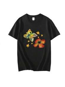 Camiseta de Adrianne Lenker Songs Starry, camisetas de manga corta de verano, ropa de calle unisex, hip hop, camisetas gráficas para hombres y mujeres - Negro - Ver 1